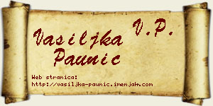 Vasiljka Paunić vizit kartica